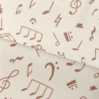 Brown Musical Note Graffiti Waterproof Oxford