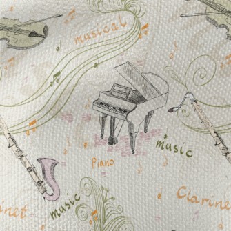 Hand Drawn Western Music Waterproof Canvas