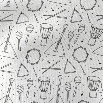 Simple Hand Drawn Line Musical Waterproof Canvas