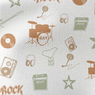 Rock And Roll Colored Silhouet Waterproof Canvas
