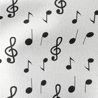 Hand Drawn Black Musical Notes Waterproof Canvas