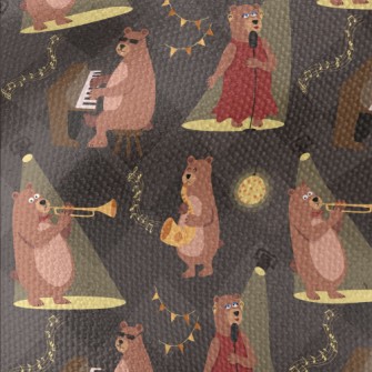 Brown Bear Jazz Night Waterproof Canvas