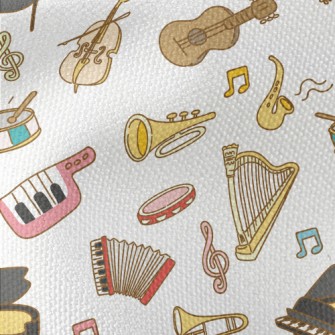 Cute Musical Instrument Doodle Waterproof Canvas