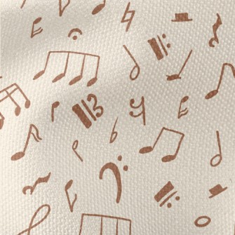 Brown Musical Note Graffiti Waterproof Canvas