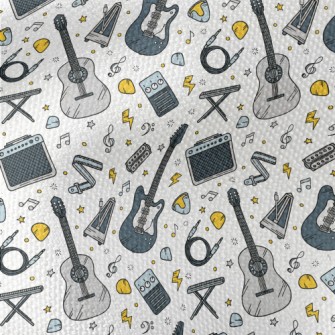 Cartoon Guitar And Speaker Waterproof Canvas