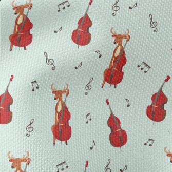 Elk Playing Double Bass Waterproof Canvas