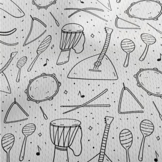 Simple Hand Drawn Line Musical Athletic Mesh Flat Back