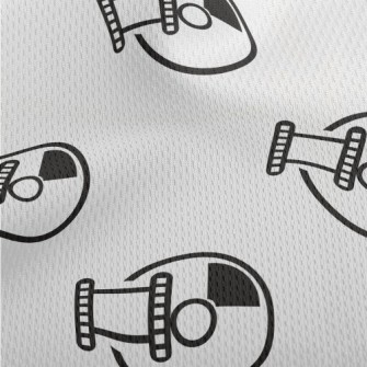 Simple DVD Pattern Athletic Mesh Flat Back