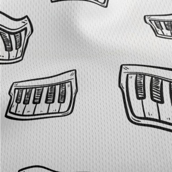 Beautiful Hand-painted Piano K Athletic Mesh Flat Back