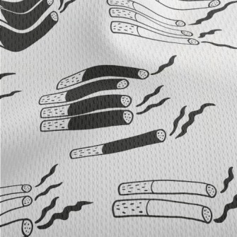 Hand Drawn Black And White Cig Athletic Mesh Flat Back