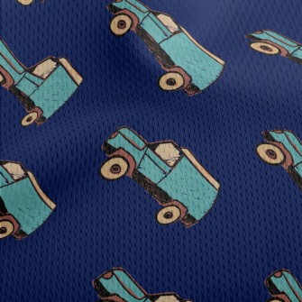 Blue Hand Painted Suv Athletic Mesh Flat Back
