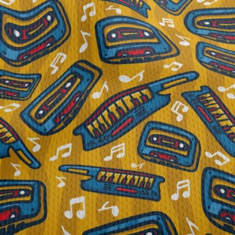 Retro Cute Music Theme Athletic Mesh Flat Back