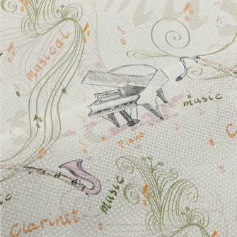 Hand Drawn Western Music Performance Linen