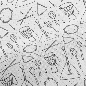 Simple Hand Drawn Line Musical Performance Linen