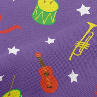 Colorful Cartoon Musical Instr Performance Linen