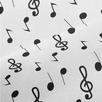 Hand Drawn Black Musical Notes Performance Linen