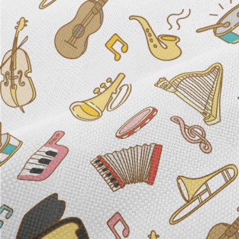 Cute Musical Instrument Doodle Performance Linen