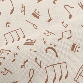 Brown Musical Note Graffiti Performance Linen