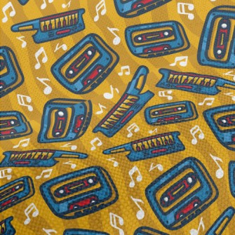 Retro Cute Music Theme Performance Linen