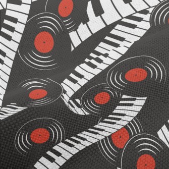 Piano Keys And Vinyl Records Performance Linen