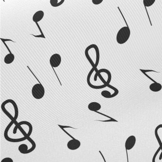 Hand Drawn Black Musical Notes Twill