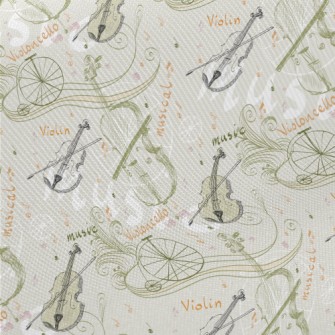 Beautiful Violin Illustration Twill