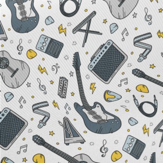Cartoon Guitar And Speaker Twill