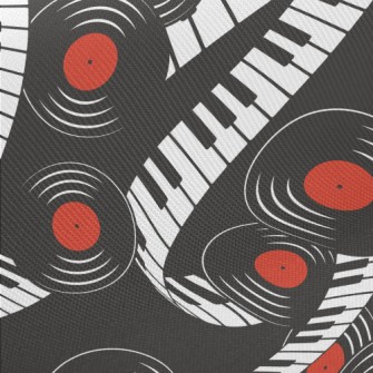 Piano Keys And Vinyl Records Twill