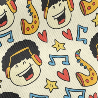Hand Drawn Cartoon Singing Boy Standard Corduroy