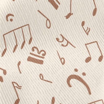 Brown Musical Note Graffiti Standard Corduroy