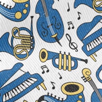 Blue Musical Instrument Doodle Standard Corduroy