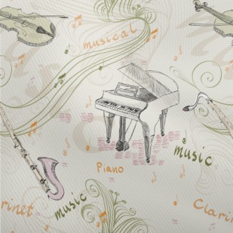 Hand Drawn Western Music Dobby