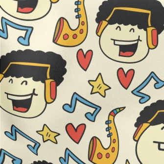 Hand Drawn Cartoon Singing Boy Stretch Ponte