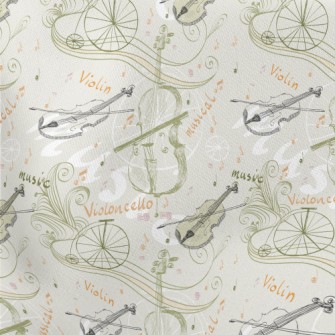 Beautiful Violin Illustration Stretch Ponte