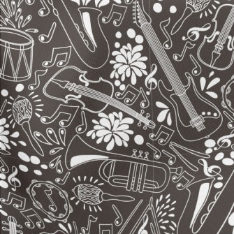 Musical Instruments Illustrati Stretch Ponte