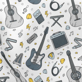 Cartoon Guitar And Speaker Stretch Ponte