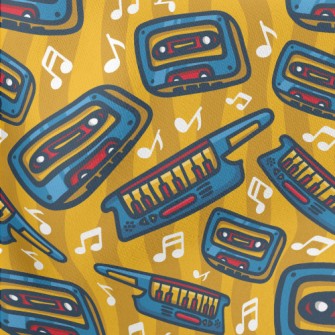 Retro Cute Music Theme Stretch Ponte