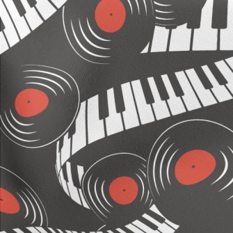 Piano Keys And Vinyl Records Stretch Ponte