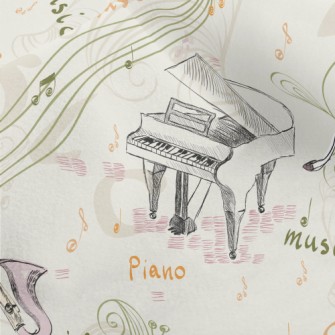 Hand Drawn Western Music Micro Fleece
