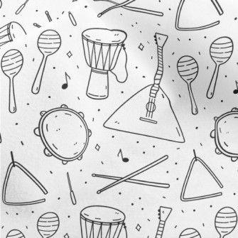 Simple Hand Drawn Line Musical Micro Fleece