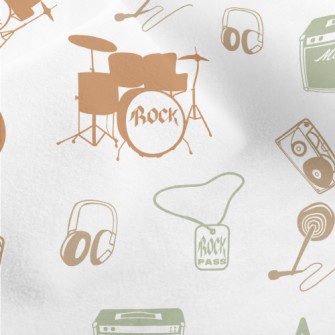 Rock And Roll Colored Silhouet Micro Fleece