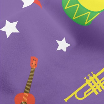 Colorful Cartoon Musical Instr Micro Fleece