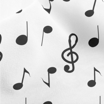 Hand Drawn Black Musical Notes Micro Fleece