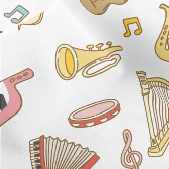 Cute Musical Instrument Doodle Micro Fleece