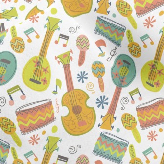 Colorful Musical Instrument Gr Micro Fleece