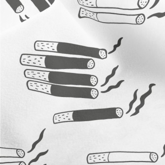 Hand Drawn Black And White Cig Micro Fleece