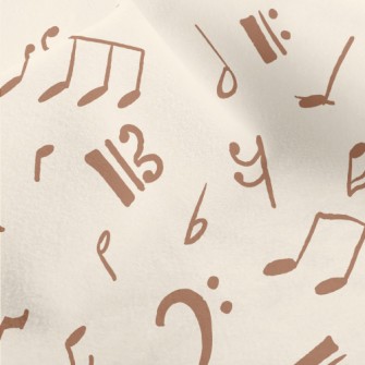 Brown Musical Note Graffiti Micro Fleece