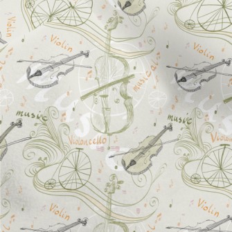 Beautiful Violin Illustration Micro Fleece