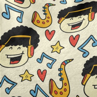 Hand Drawn Cartoon Singing Boy Minky