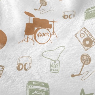 Rock And Roll Colored Silhouet Minky